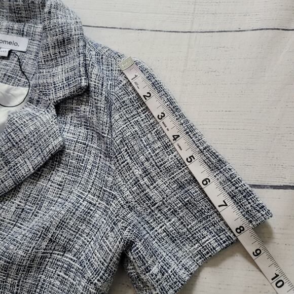 Pomelo Size XXS Tweed Double Breasted Mini Dress Gray Gold Buttons - Picture 6 of 9